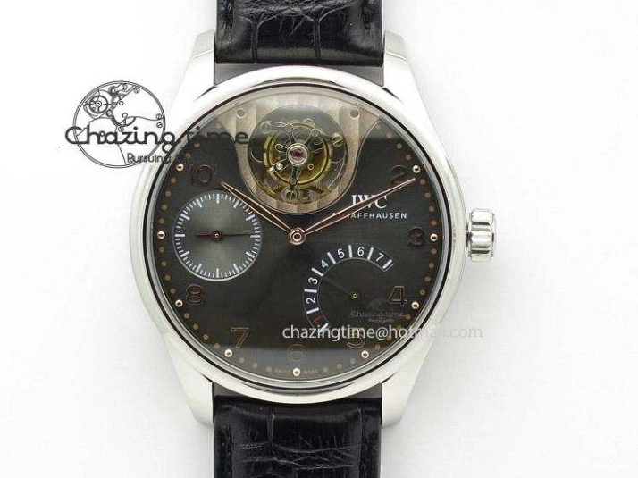 MIROTIME 0517 Reliable Portuguese IW371447 ZF 1:1 Best Edition SS Black Dial On Black Leather Strap A79350 V 7274